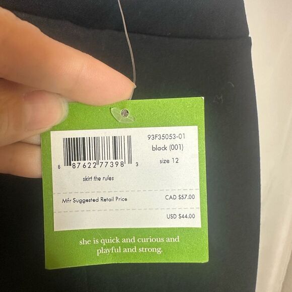 Kate Spade Girls Black leggings with zipper detail Size 12 - Picture 8 of 10